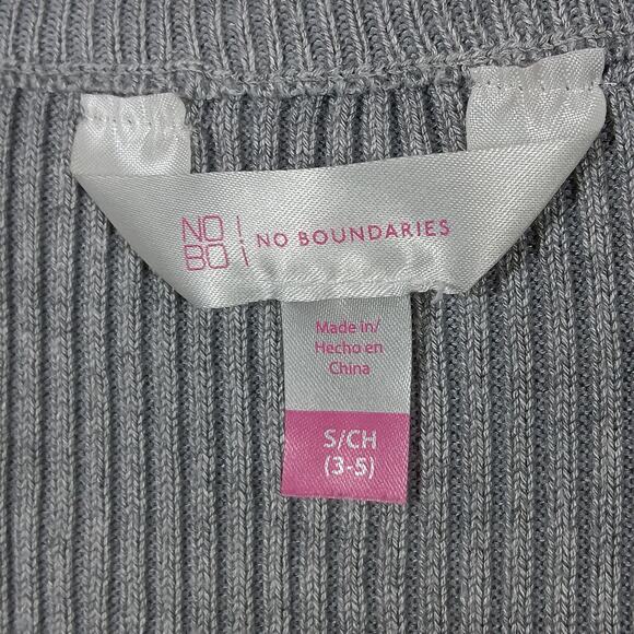 No Boundaries Ribbed Mini Dress Size Small Gray Snap Button Down Short Sleeve - Picture 7 of 12